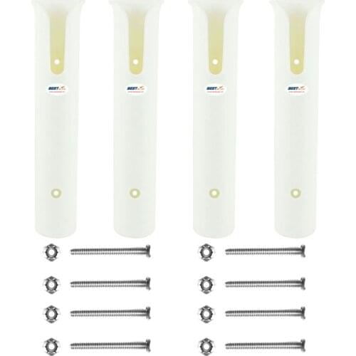 4 Rack Rod Holder-Replacement Parts and Screws for Tournament Fishing, Rod Fishing, Deep Sea Fishing and Trolling (White)