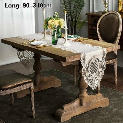 European Velvet Fabric Lace Embroidered Trim Chemin De Table Runner Flag Pad Home Luxury Hotel Villa Christmas Wedding Decor