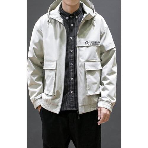 Fad New Spring Men Jackets Streetwear Windbreaker Harajuku Windbreaker Solid Outwear JP69