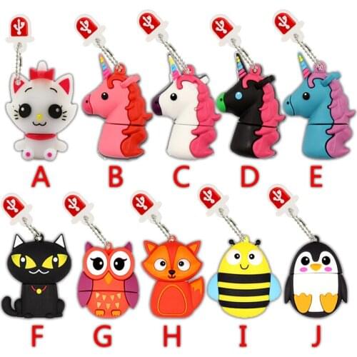 Memory Stick USB Flash Drive 128GB Pen Drive 8gb 16gb 32gb Unicorn/penguin/bee/fox usb stick pendrive flash drive 256gb usb disk