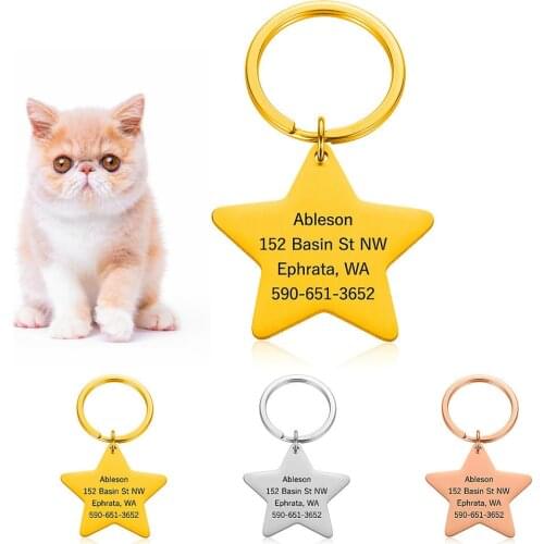 Personalized Dog Cat Pet Id Tags Engraved Cat Puppy Pet ID Name Phone Number Collar Tag Pendant Pet Accessories Dog Tag
