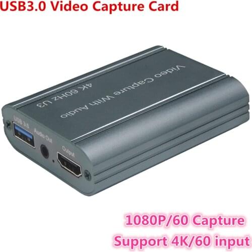 4K 60HZ USB 3.0 Video Capture Card 1080P Fast Data Transmission Video Grabber Box for PS4 Game Camera Record Live Streaming