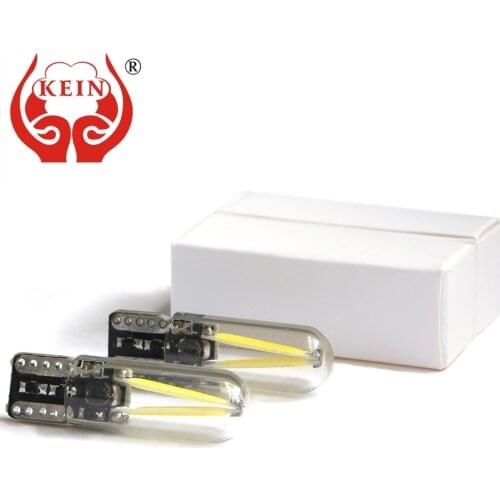 KEIN 10PCS T10 car led w5w 194 Signal Lamp Side Marker Reading Light Interior fog Tail Lamp Filament Glass 501 for Honda 12V 24V