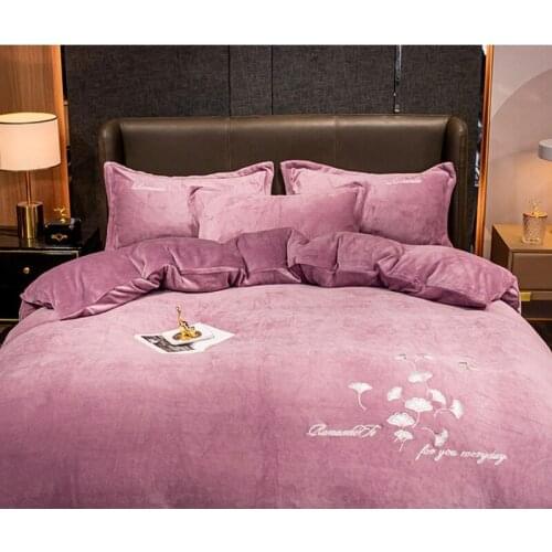 4pcs Lovely Quilt Cover Flannel Bed Sheet Winter Warm Spring Bed Quilt Cover Plush Bedclothes Bedding With Pillow Case Set Y122