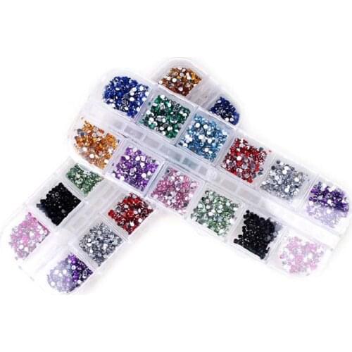 Hot Sale 12Grids/Set of AB Crystal Rhinestone Diamond 3D Glitter Nail Art Decoration