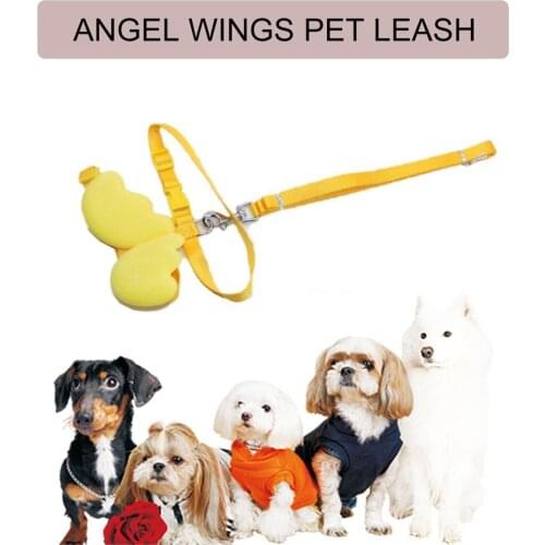 Cute Pet Dog Leashes Collars Set for Small Pet Adjustable Dog Harness with Angel Wings Nylon Strap Pet Accessories