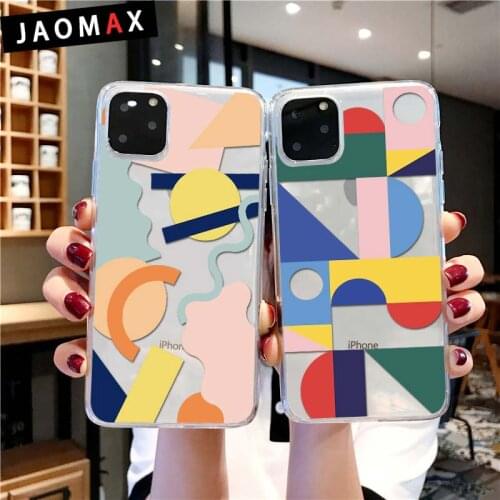Ins Art Pattern Soft Clear Silicone Phone Case For iPhone 12 11 Pro Max 8 7 6S Plus XR XS SE2020 Back Cover