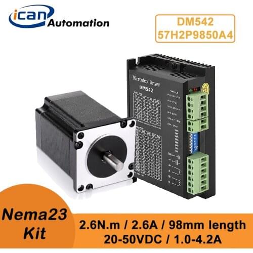 ICAN Nema 23 Cnc Eletronics Kit Stepper Driver Dm542 Stepper Motor 57 2.6Nm 4.5A 20-50VDC