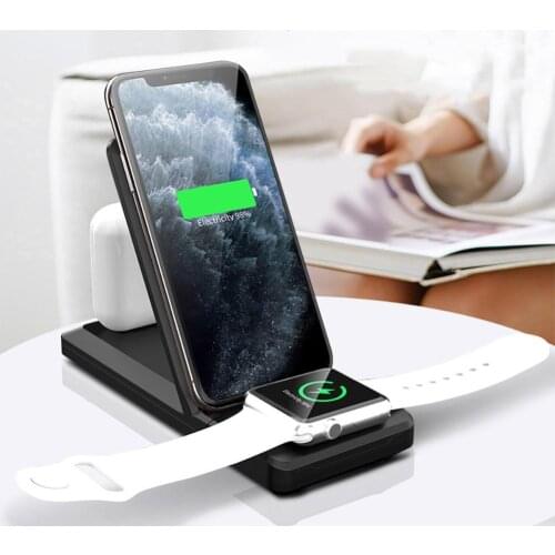 Dropshipping Folding Mobile accessories 15W Qi Wireless Charger Fast Charging Dock for Apple Watch 5 4 for AirPods Pro
