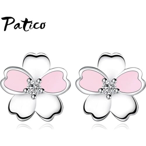 925 Sterling Silver Cubic Zirconia Flower Simple Piercing Stud Earrings For Women Cubic Zirconia Earring Party Wedding Jewelry