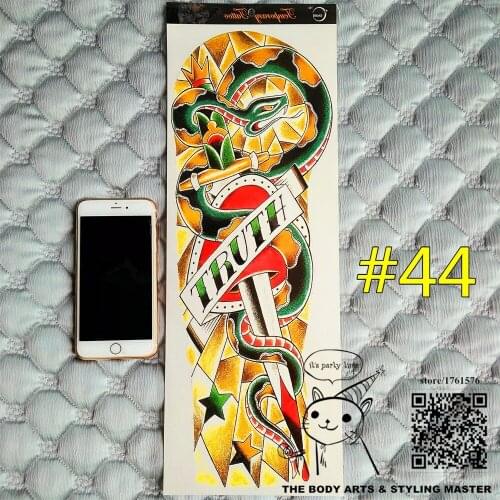 SHNAPIGN "The Sword of Truth"Full Sleeve Temporary Body Art,48*17cm Flash Tattoo Stickers,Waterproof Adult Sex Products Henna