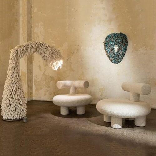 Nordic Living Room Household Furniture Single Sofas Fabric Restaurant Cafe Hotel Leisure Chair Cloakroom Bedroom Dressing Chairs