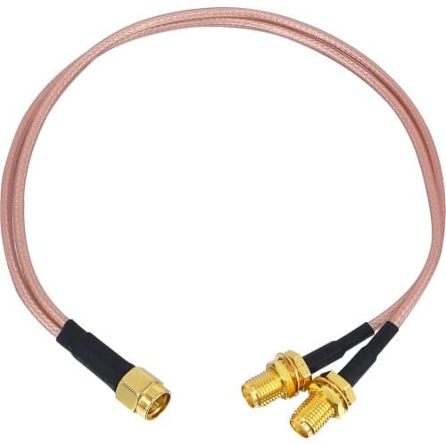 SMA Splitter Cable SMA Male to Dual SMA Female Coax Adapter Y Type Extension Cord SMA Adapter 50ohm WiFi Antenna Adapter