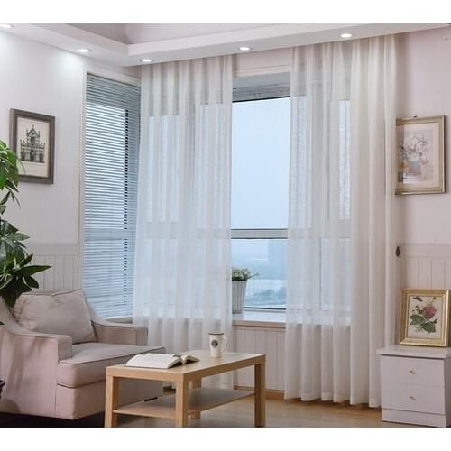 Crown Tulle Curtain Grecian Floor Ekstraforlu Straight Seam-Off-White