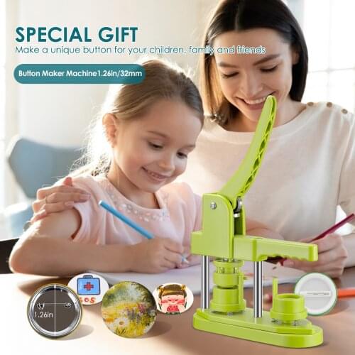 Installation-Free 25MM/32MM Badge Punch Press Maker Machine With 500pcs Circle Button Parts+Cutter DIY Button Maker Machine