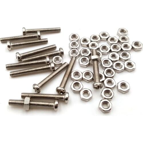 50PCS/LOT M2 M2.5 M3 X 6MM 10MM 20MM Screws Hexagon Nuts for DIY Household Daily Use