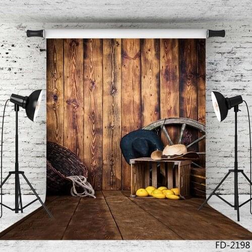 West Cowboy Grunge Wood Vinyl Photography Backgrounds for Photo Studio Custom Portrait Children Baby Photo Backdrops Photobooth