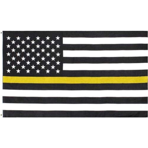 Yehoy 90x150cm Gold Emergency Drivers Recovery Public Safety Security Thin Yellow Line flag