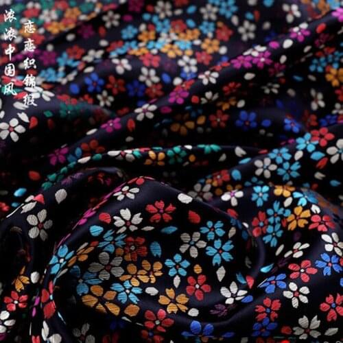 Jacquard brocade silk fabric shiny flower smoothy DIY dress pillow bag dress fabric 1 yard