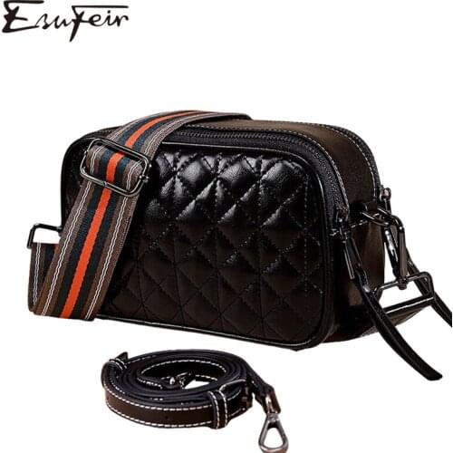 Genuine Leather Small Women Crossbody Bag High Quality Female Shoulder Bag Wide Shoulder Strap Luxury Soft Women Bag bolsa sac