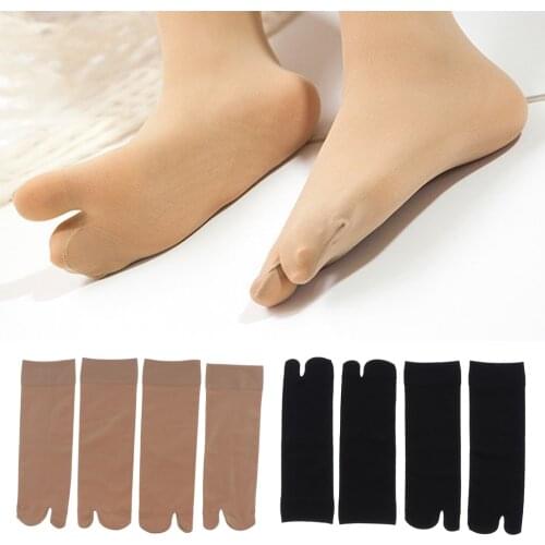 4 Pairs Womens Tabi Socks Non Slip Breathable Toe Socks For Flat Sandals Japanese Kimono Flip Flop Sandal Split Toe Tabi Ninja