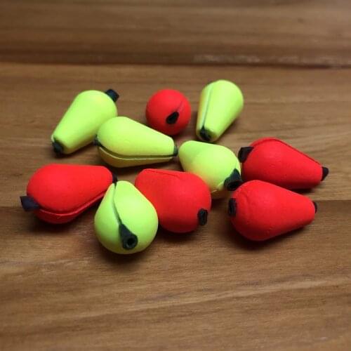 5Pcs Oval Eva Foam Float Stream Float Highly Visible Water Drop Shape Fly Strike Indicator Fishing Tackle Accessories Red Yellow