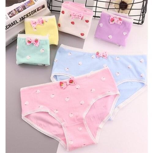 7 Pcs Cotton Underwear for Girls 2019 New Children Soft Panties Teenages Candy Color Briefs TWY-689-7P