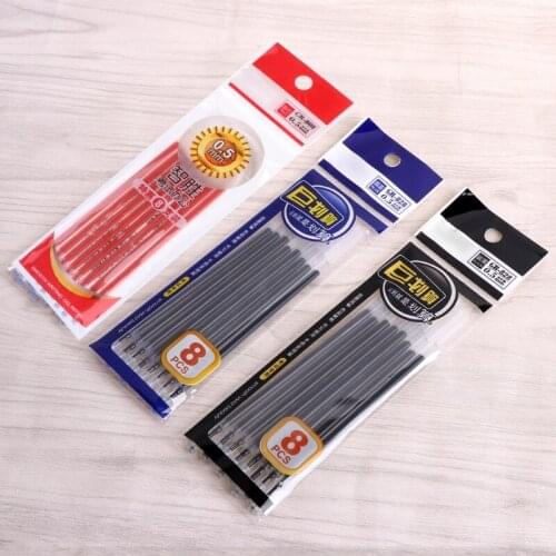 8Pcs/Set 0.5mm Tip Gel Ink Pen Refills Smooth Writing Study Office Supplies