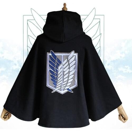Anime Attack on Titan Cosplay Levi Ackerman Mikasa The Scouting Legion Wings of Liberty Green Black Cloak Props Hooded Cape Hall