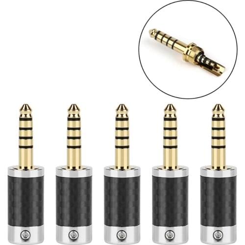 Areyourshop 4.4mm 5 Pole Stereo Carbon Fiber Earphone Male Pins Wire Connector