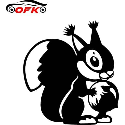 Car Stickers Decor Motorcycle Decals Cartoon Squirrel Lovely Decorative Accessories Creative Sunscreen Waterproof PVC,16cm*14cm