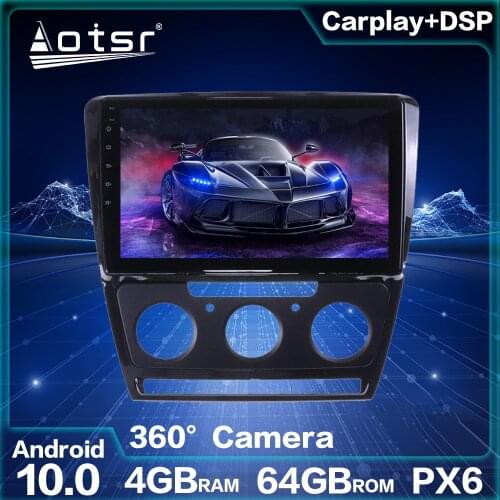 Car GPS Navigation Multimedia Player Screen For Skoda Octavia Android RadioHead Unit Android 10.0 4G 64GB PX6 Auto Stereo Video