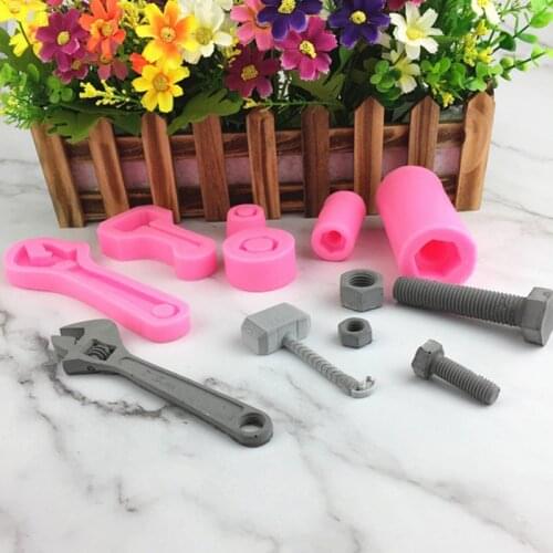 Household Screws Hammer Wrench Mold Silicone Fondant Chocolate Candy DIY Baking Cake Decoration Tool Houseware Resin Art Moulds