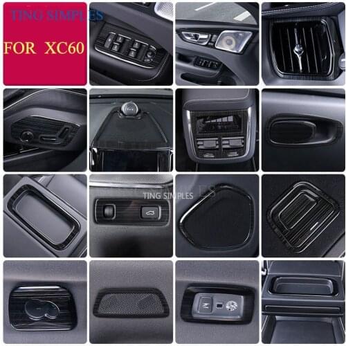 Dasboard Air Conditioning Outlet Frame Decoration Sticker Trim For Volvo XC60 2019 2020 Stainless Steel Black Interior Styling