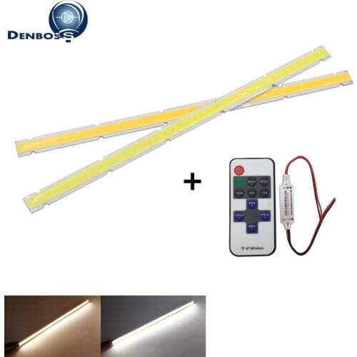 Dimmable LED COB Strip 250mm 12mm Bar Light Source with remote controller Lamp 12V DC Warm White 10W LED FLIP Chip for DIY BULB