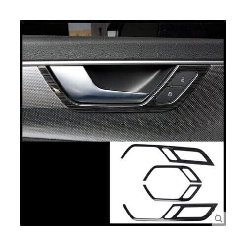 For Audi A6 C8 2019 Car Styling Inner Door Handle Bowl Cover Trim Frame Sticker Chrome Interior Accessories