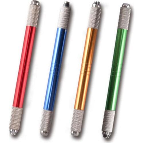 Double Head Microblading Pen Manual Tattoo Machine Needle Blade Permanent Makeup Embroidered Eyebrow Lips Eyebrow Tools