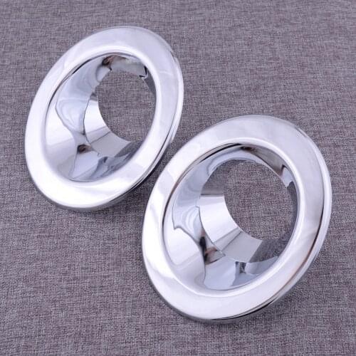 DWCX 1 pair Chrome Front Fog Light Lamp Cover Trim Rings ABS Fit for Land Rover Freelander 2 LR2 2008 2009 2010