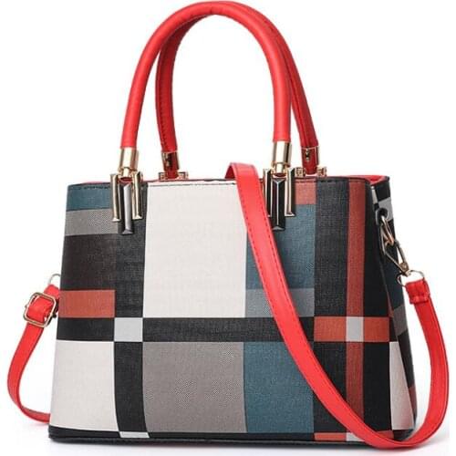 Hot sale new fashion Plaid womens handbag Elegant Female large bag shoulder bag High-quality Female cross-body bag