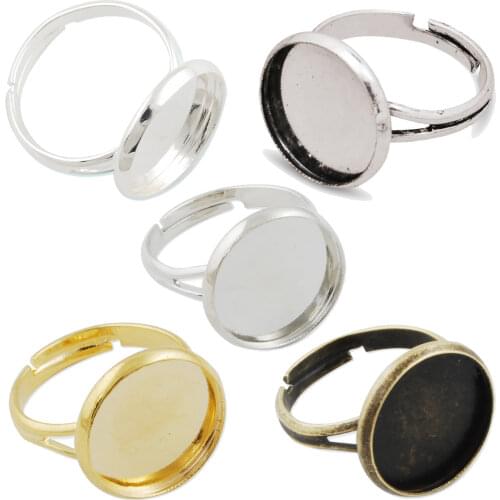 14MM Round Adjustable Shallow bottom Ring Setting,fit 14mm glass,adjustable ring blanks,Sold 50PCS Per Pkg