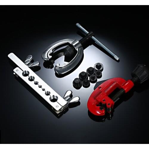 Copper Brake Fuel Pipe Repair Double Flaring Dies Tool Set For Cutting Flaring