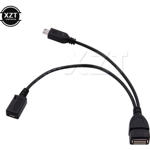 Multi-function 2 in 1 USB to Micro USB OTG Cable Female to Male and Female 2 in 1 adapter Splitter for Mobile phone