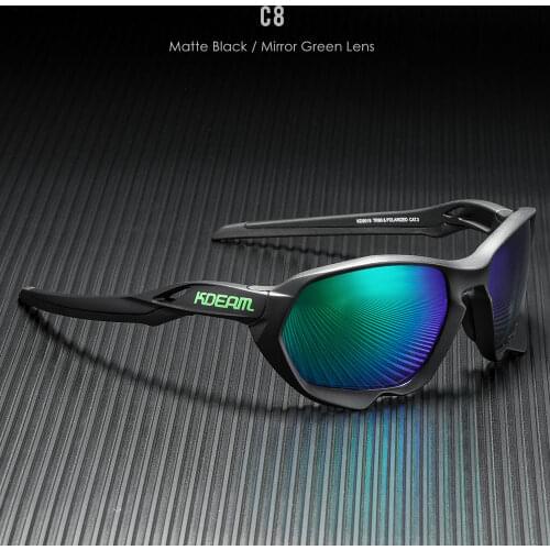 Kdeam High Quality TOURING Mens Polarized Sunglasses Uniquely Shaped Unisex Goggles UV400 Polarized Mirror Lens