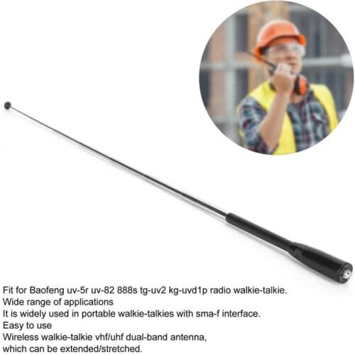 Na‑771r Telescopic SMA‑F VHF/UHF Dual‑Band Antenna for Baofeng uv‑5r uv‑82 888s tg‑uv2 kg‑uvd1p