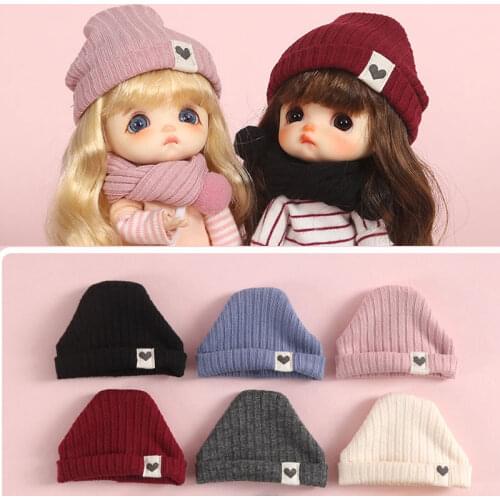 New ob11 baby clothes candy color cute hat or scarf for molly, obitsu11, GSC clay head, 1/8, 1/12BJD doll hat accessories