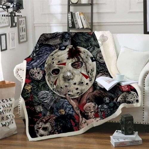Plstar Cosmos Halloween horror movie Scream Team Zombie brid Blanket 3D print Sherpa Blanket on Bed Home Textiles style-8