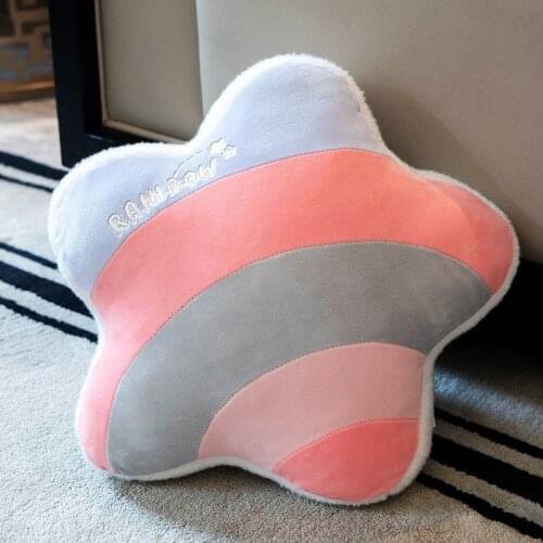 Colorful Moon Rainbow Star Cloud Pillow Cushion Kids Velvet Toys Soft Sofa Cushion Baby Sleeping Pillow Gift Home Decoration