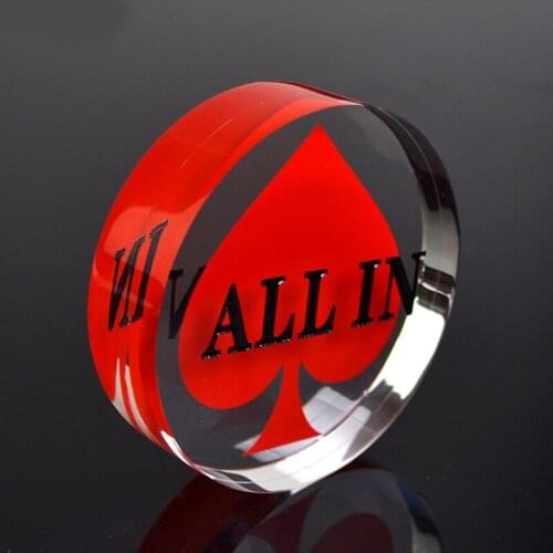 Poker All In Dealer Button Pressing Triangle Acrylic Texas Hold'em Poker Casino ALL IN Poker Cards Guard Poker Chips Dealer