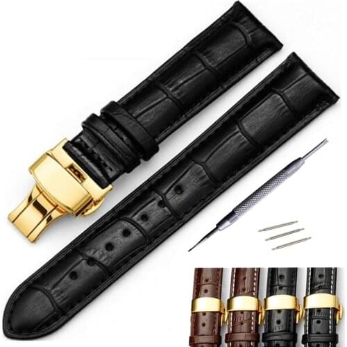 Watchband 18mm 19mm 20mm 21mm 22mm 24mm Soft Calf Genuine Leather Watch Strap Alligator Grain Watch Band for Tissot For Seiko