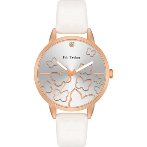 Pattern Butterfly Luxury Women Fashion Watches Simple Female Dress Wristwatches Classical Design Ladies Quartz Leather Watch